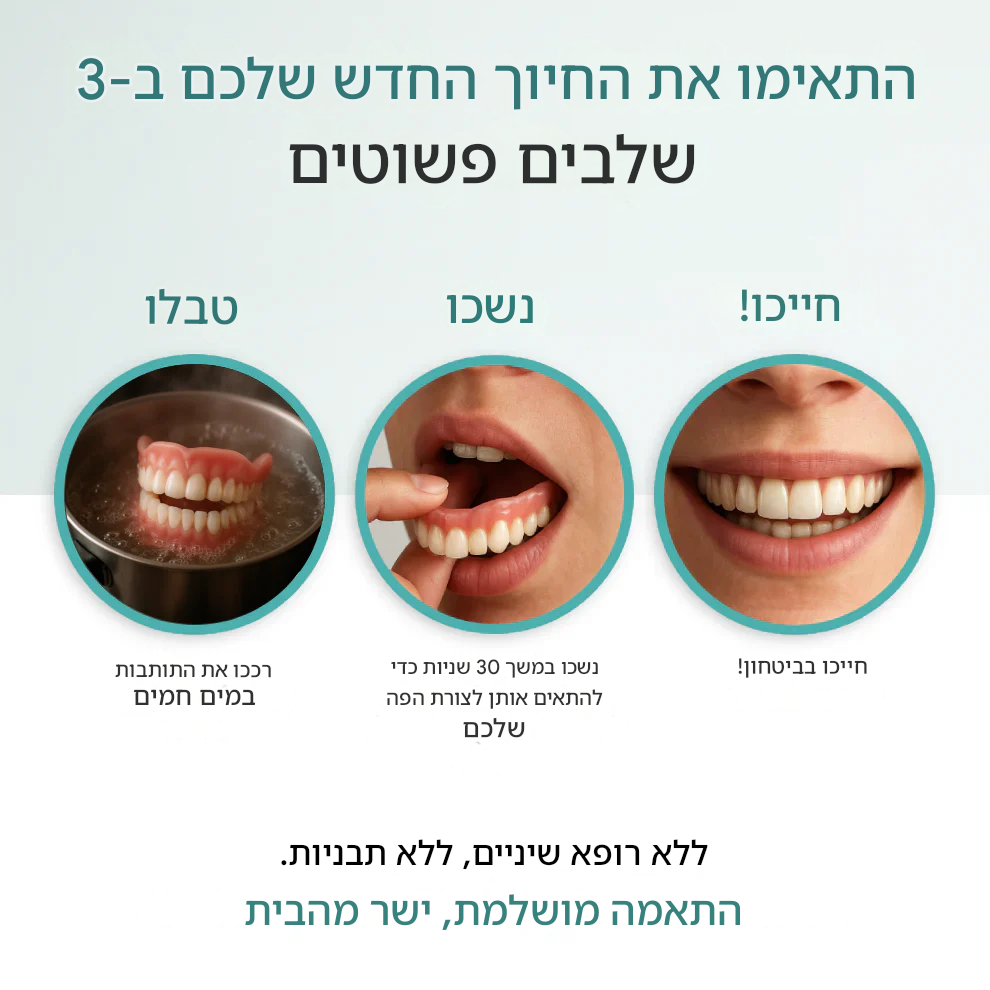 מסתיים היום: חיסכון לזמן מוגבל - שיניים תותבות ROSOPL™ בהתאמה אישית לחיוך בטוח בעצמך